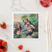 Meerjungfrau Antike Magie Schöner Ozean Serviette (Beispiel)