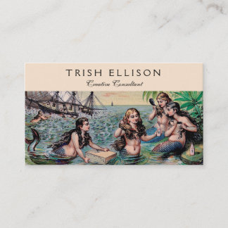 Meerjungfrau Antike Magie Schöner Ozean Visitenkarte
