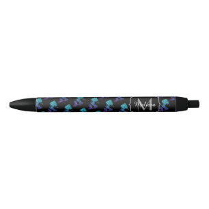 Meerjungfrau aqua blau Ombre Glitzer Muster Monogr Kugelschreiber