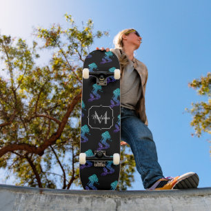Meerjungfrau aqua blau Ombre Glitzer Muster Monogr Skateboard