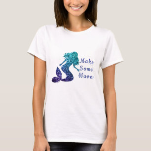 Meerjungfrau aqua blau Ombre Glitzert Bewirkt eini T-Shirt