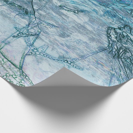 Meerjungfrau Aquamarine Wellen des grünen Ozeans D Geschenkpapier (Ecke)