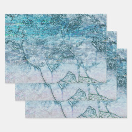 Meerjungfrau Aquamarine Wellen des grünen Ozeans D Geschenkpapier Set
