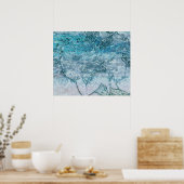 Meerjungfrau Aquamarine Wellen des grünen Ozeans D Poster (Küche)