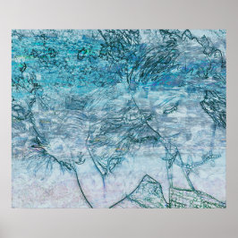 Meerjungfrau Aquamarine Wellen des grünen Ozeans D Poster