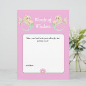 Meerjungfrau Aquarell Babydusche. Weisheit Rosa Einladung (Stehend Vorderseite)