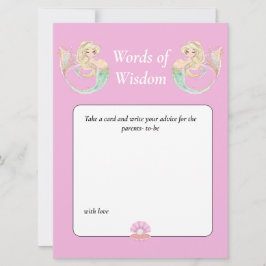 Meerjungfrau Aquarell Babydusche. Weisheit Rosa Einladung