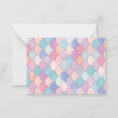 Meerjungfrau Aquarell Geburtstagseinladung Mitteilungskarte (Rückseite)