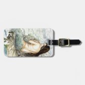 Meerjungfrau - Aquarellkunst Gepäckanhänger (Vorderseite horizontal)