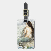 Meerjungfrau - Aquarellkunst Gepäckanhänger (Vorderseite vertikal)