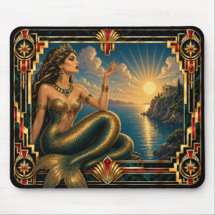 Meerjungfrau, Art Deco Mythisch Mousepad