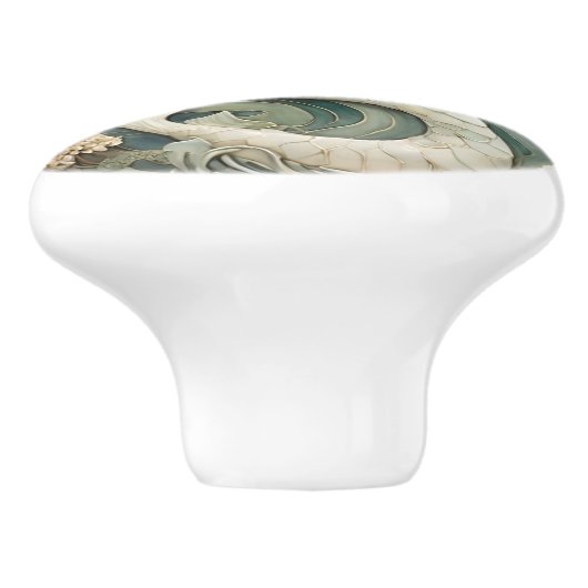 Meerjungfrau Art Nouveau Imitats Relief Minze R Oz Keramikknauf (Seitenansicht)