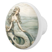 Meerjungfrau Art Nouveau Imitats Relief Minze R Oz Keramikknauf (Rechts)