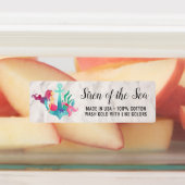 Meerjungfrau auf Anchor Wasserfarbe Sandy Strand Etiketten (Befestigt)