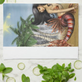 Meerjungfrau auf Badetuch Handtuch (Gefaltet)