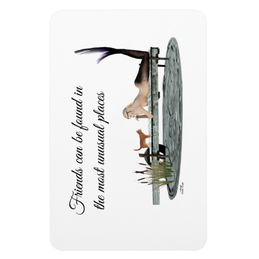 Meerjungfrau auf Bootsanlegestelle Flexible Magnet (Vertikal)