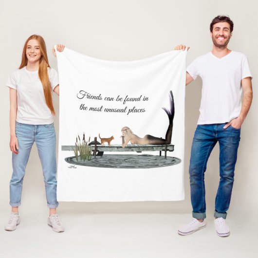 Meerjungfrau auf Bootsdock Fleece Blanket (Beispiel)