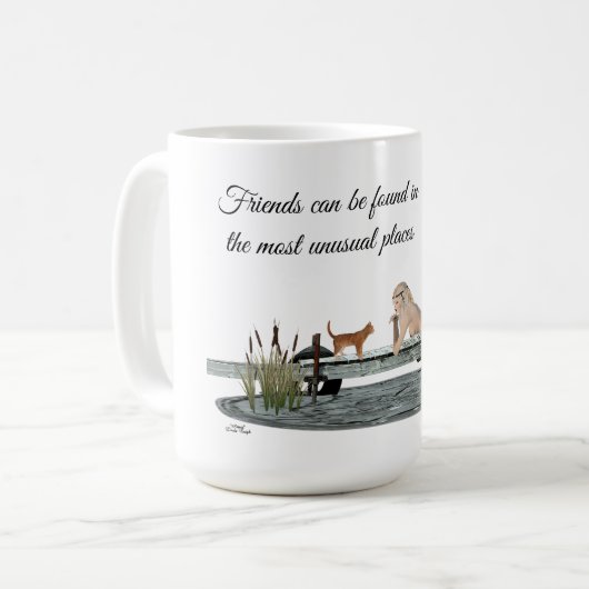 Meerjungfrau auf Bootsdockkaffee Tasse (Vorderseite Links)