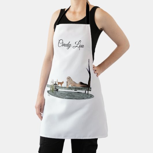 Meerjungfrau auf dem Bootsanleger Schürze der Frau (InSitu)