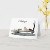 Meerjungfrau auf dem Bootsanleger Vielen Dank, das Karte (Gelbe Blume)