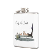 Meerjungfrau auf dem Dock Drink Flasche Flachmann (Links)