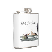 Meerjungfrau auf dem Dock Drink Flasche Flachmann (Rechts)