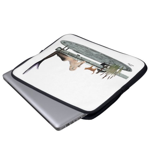 Meerjungfrau auf der Anlegestelle Laptop-Sieb Laptopschutzhülle (Vorne Knopf)