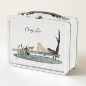 Meerjungfrau auf der Dock Metal Lunchbox (Vorderseite)