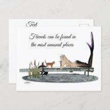 Meerjungfrau auf der Postkarte des Bootes