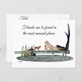 Meerjungfrau auf der Postkarte des Bootes