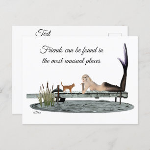 Meerjungfrau auf der Postkarte des Bootes