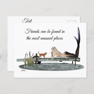 Meerjungfrau auf der Postkarte des Bootes