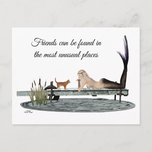 Meerjungfrau auf der Postkarte des Bootes (Vorderseite)