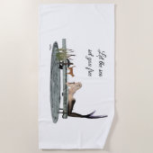 Meerjungfrau auf Dock Beach Handtuch (Vorderseite)