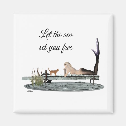 Meerjungfrau auf Dock Magnet (Vorne)