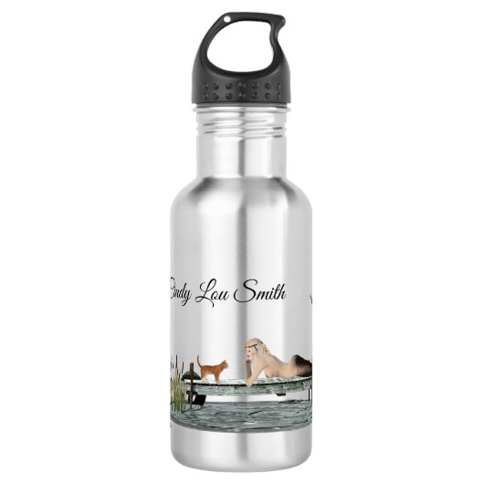 Meerjungfrau auf Dock Wasserflasche (Vorderseite)