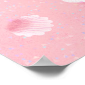 Meerjungfrau auf einem pastellfarbenen Muschel-Pos Poster (Ecke)