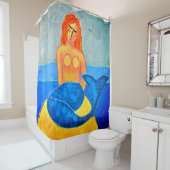 Meerjungfrau auf einem Rock Abstrakt Art Duschvorhang (Beispiel)