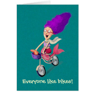 Meerjungfrau auf Fahrrad