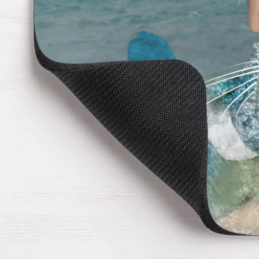 Meerjungfrau auf Felsen Mousepad (Ecke)