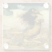 Meerjungfrau auf goldenen Sandstränden Glasuntersetzer (Rückseite)