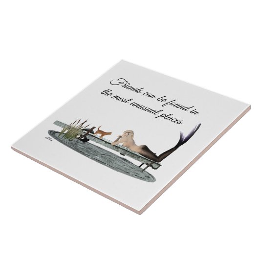 Meerjungfrau auf Keramik Fliese (Seite)