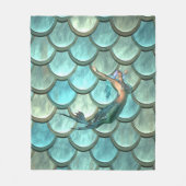 Meerjungfrau auf Meerjungfrau-Schwanz-Skala Fleecedecke (Vorderseite)