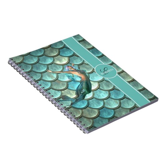 Meerjungfrau auf Meerjungfrau-Schwanz-Skala - Pers Notizblock (Rechte Seite)