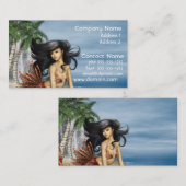 Meerjungfrau auf Strand-Visitenkarten Visitenkarte (Vorne/Hinten)