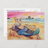 Meerjungfrau auf Urlaub Postkarte (Vorne/Hinten)