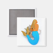 Meerjungfrau aus blauem Schwanz Magnet (Vorderseite/Rückseite)