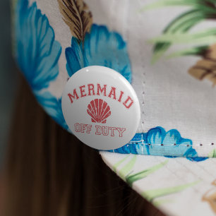 Meerjungfrau Außer Dienst Abgenutzt Vintage Button
