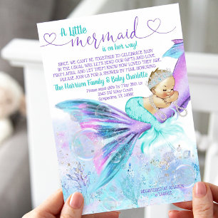 Meerjungfrau-Baby-Party per Post Einladung
