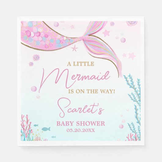Meerjungfrau-Baby-Party Serviette (Vorderseite)